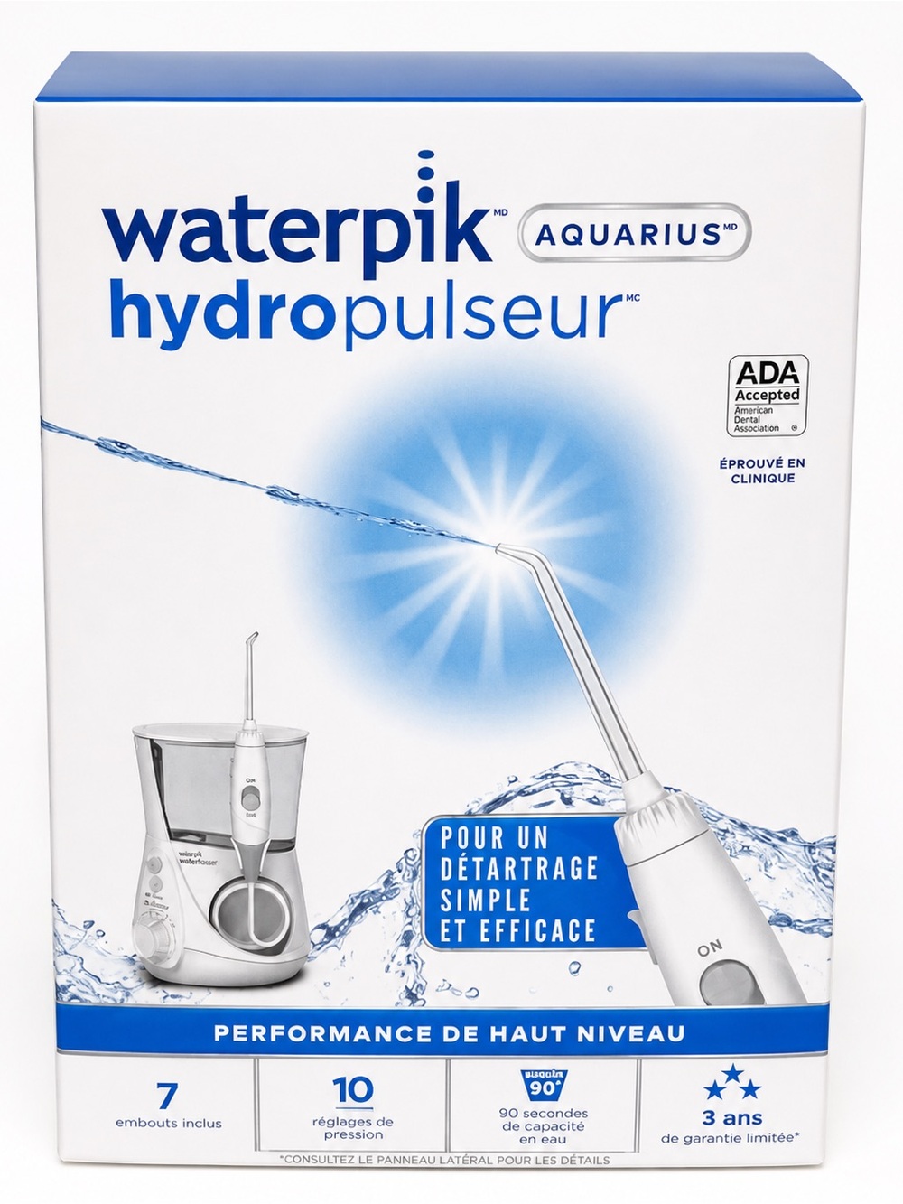 Waterpik Aquarius Water Flosser ADA Approved Oral Irrigator White 🔹NEW In Box🔹